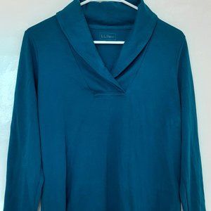 LL Bean turquoise long sleeve, pullover top